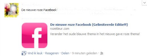 roze facebook gevaar